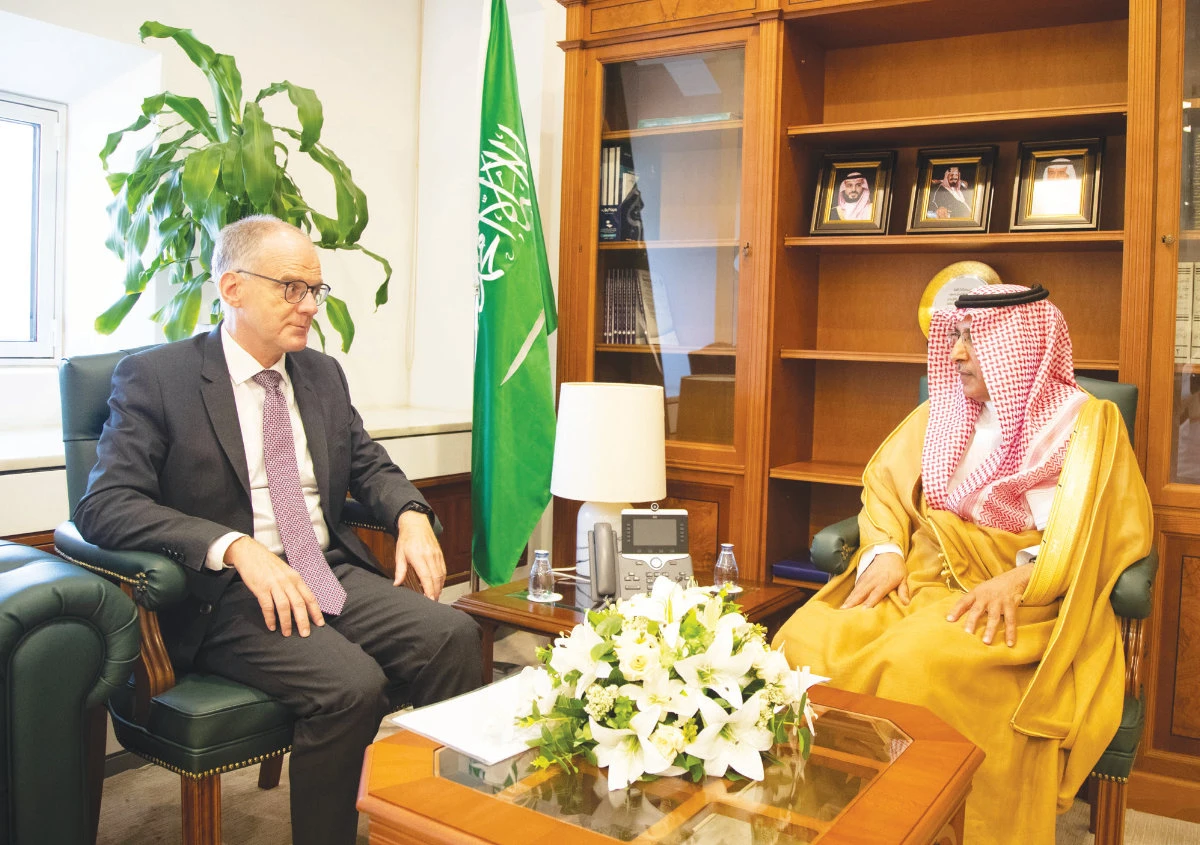 Deputy Minister Saud Al-Sati meeting with Austrian Ambassador Oskar Wustinger in Riyadh on June 26, 2024. (SPA)
