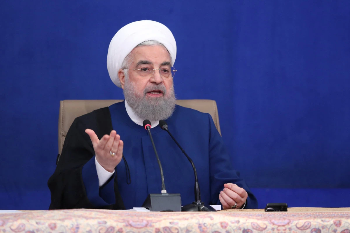 Iran's former President Hassan Rouhani attending a Cabinet meeting in Tehran in 2021. (AFP/File photo)