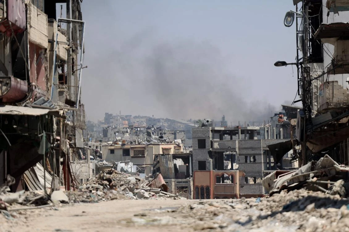 Smoke billows from an area targeted by Israeli bombardment in the Gaza City district of Shujaiya on Jun. 28, 2024. (AFP)