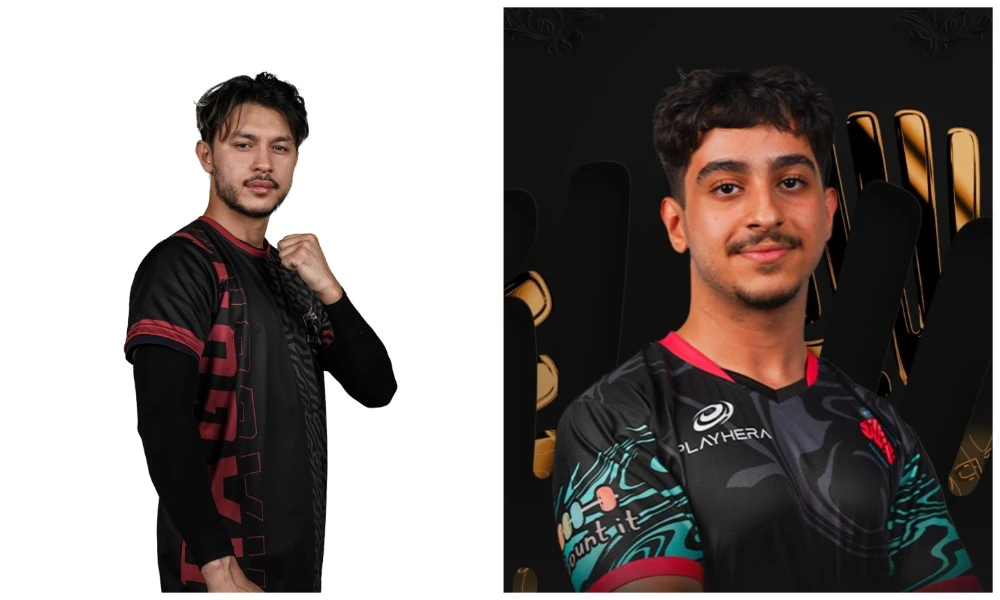 Rae’f Alturkistani (L) and Ibrahem Alali (R) have spoken about their pride in representing Saudi Arabia at the inaugural Esports World Cup on home soil. (Supplied)