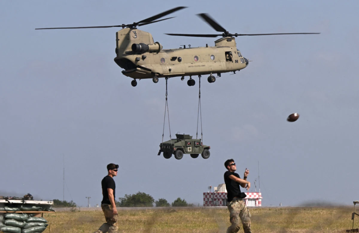 In this photo taken on July 30, 2022, American troops take part in a NATO demonstration drill at Mihail Kogalniceanu Airbase near Constanta, Romania. The US military has raised the alert level of several bases in Europe to its second-highest level on June 30, 2024, for still unspecified reasons. (AFP/File)