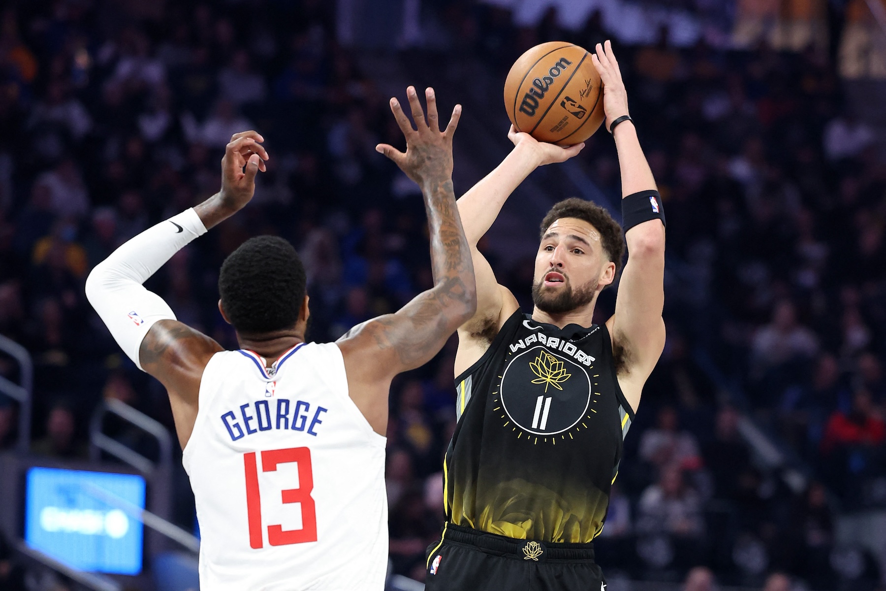 Nine-time All-Star George Paul George is joining the Philadelphia 76ers and Klay Thompson is heading to the Dallas Mavericks in NBA free-agency, multiple US reports said Monday. (File/AFP)