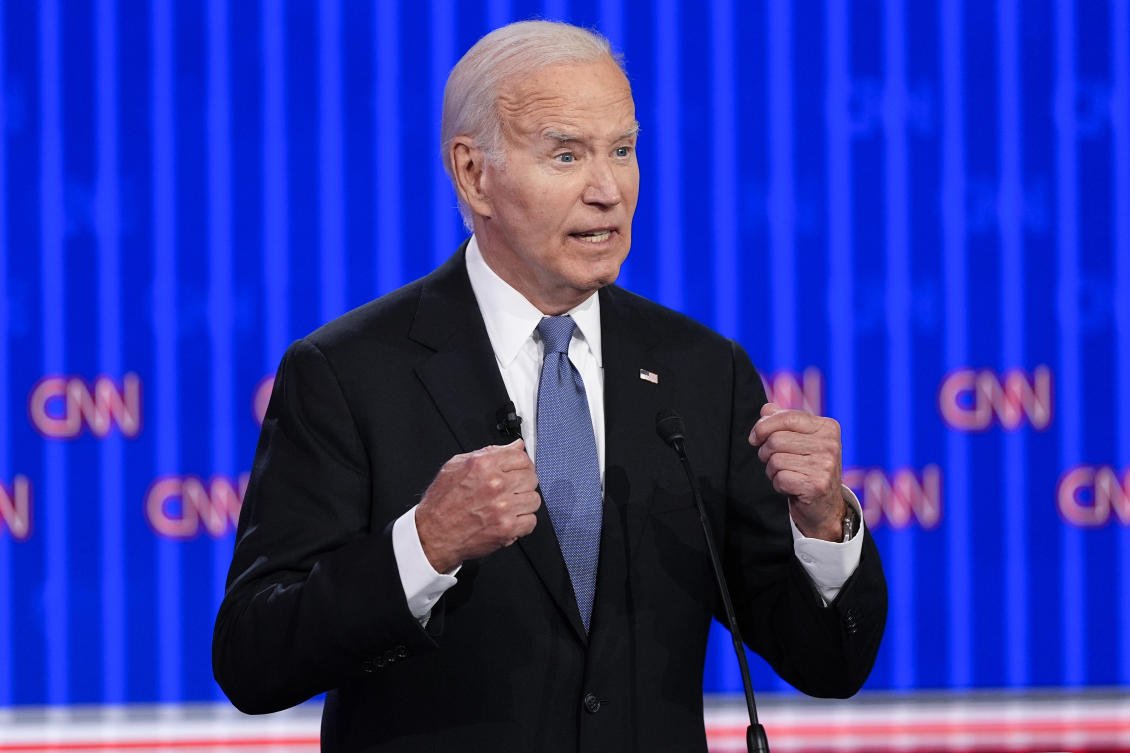 President Joe Biden speaks during a presidential debate with Republican presidential candidate former President Donald Trump in Atlanta. The age question for presidential candidates is more than four decades old. (File/AP)