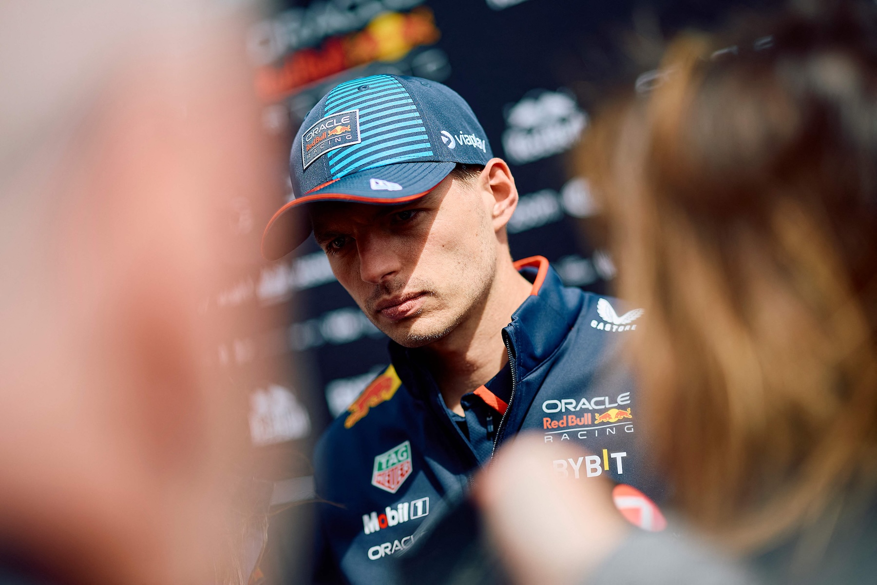 Red Bull Racing's Dutch driver Max Verstappen speaks to reporters at the Silverstone motor racing circuit in Silverstone, central England, on Thursday ahead of the Formula One British Grand Prix. (AFP)