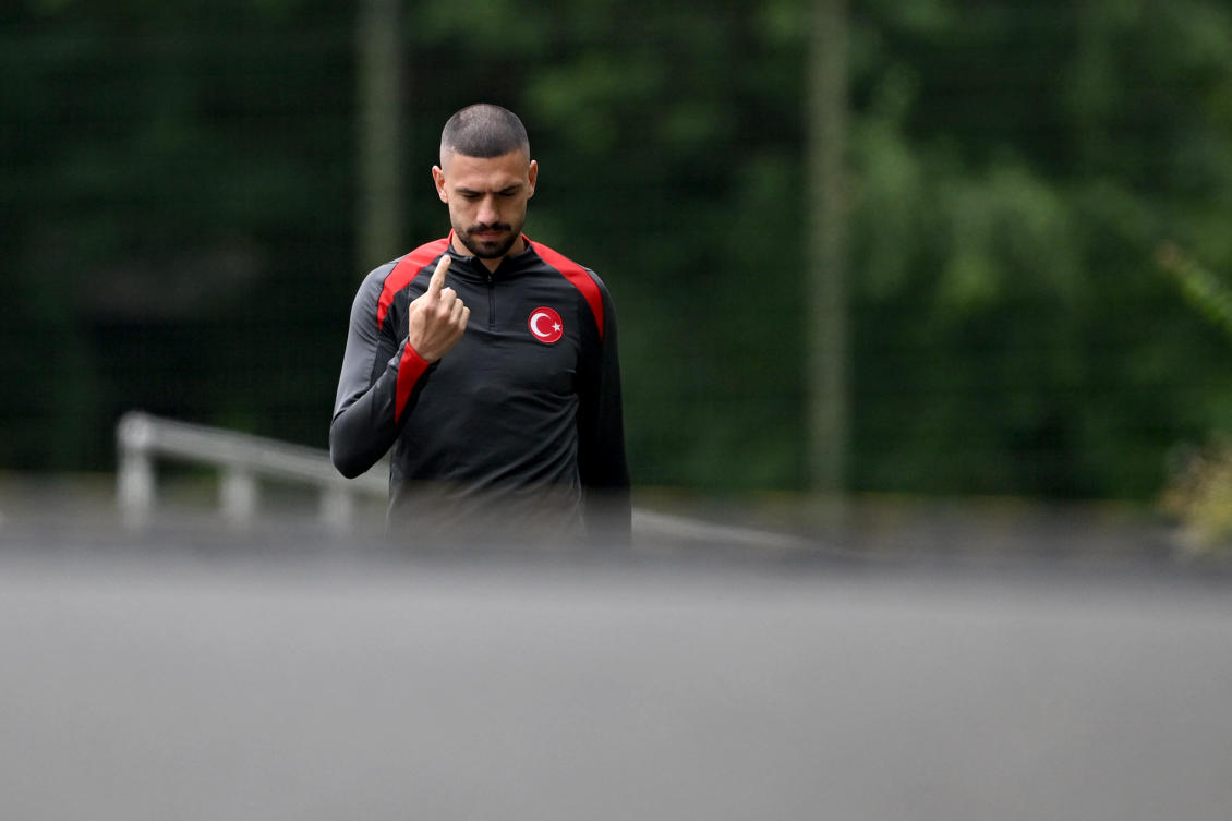 Demiral defended the gesture afterward, saying it was an innocent expression of national pride. (FILE/AFP)