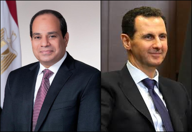 Egyptian President Abdel Fattah El-Sisi holds a phone call with Syrian President Bashar Assad. (File/Wikipedia)