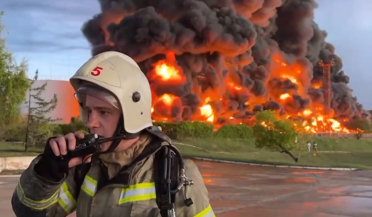 The fire was consuming an area of about 1,500 square meters (16,000 square feet), TASS state news agency reported. (AP file photo)