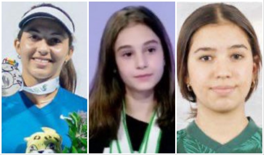 The athletes given Saudi citizenship included three women: French tennis player Maysan Hussein (L), Muay Thai fighter Tasneem Al-Qassab (C) and American footballer Maryam Al-Tamimi (R). (Social Media)