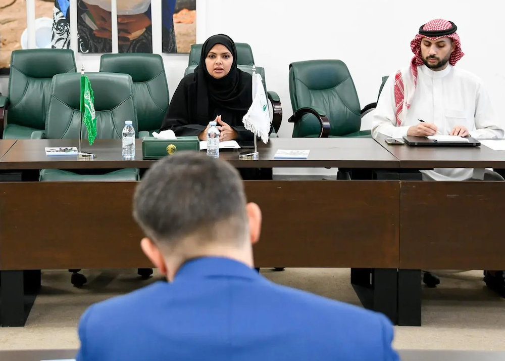 Hana Omar, KSrelief’s director of partnerships and international relations, met with a delegation from the EU’s Directorate-General for European Civil Protection and Humanitarian Aid Operations. (SPA)