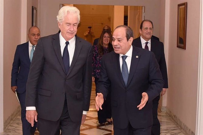 Egypt’s President Abdel Fattah El-Sisi and US Central Intelligence Agency Director William Burns (Egypt presidency)