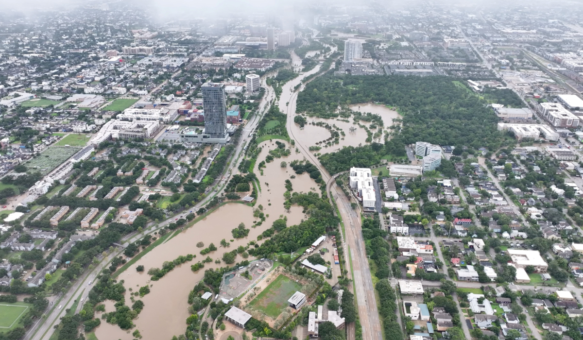 A drone view shows a flooded area, in the aftermath of Hurricane Beryl, in Houston, Texas, U.S. July 8, 2024, in this screen grab taken from a social media video. (REUTERS)