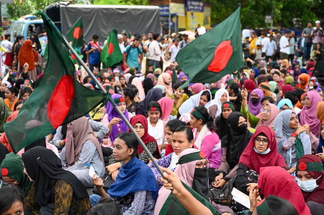 Thousands of Bangladeshi students staged nationwide protests against what they call a discriminatory system for civil service posts. (AFP)