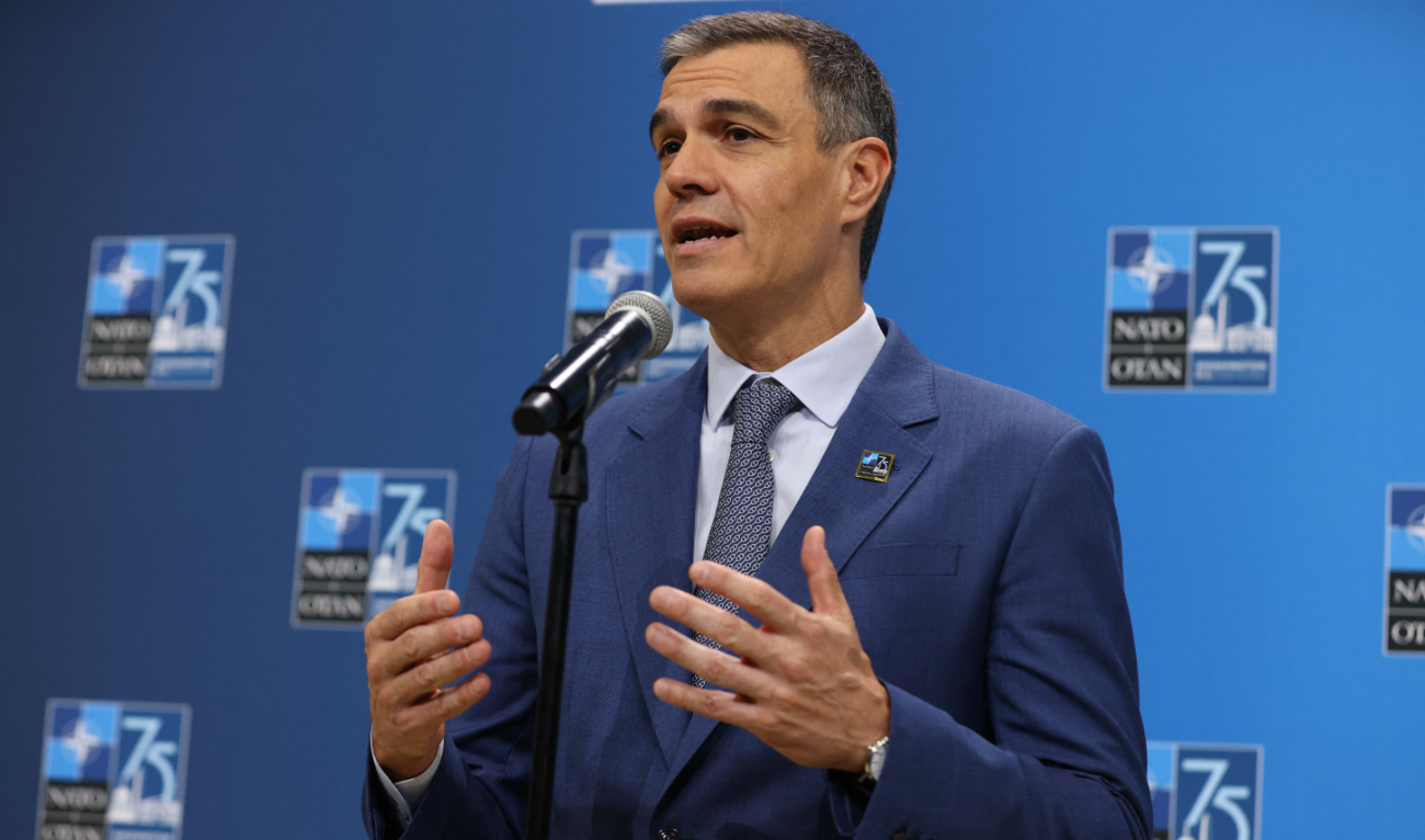 Sanchez said he also supported “democracy, freedom and the right to exist of a country such as Ukraine.” (AFP)