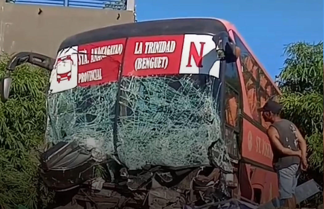 There were no fatalities on the passenger bus, but the driver and conductor were seriously hurt and 23 others suffered minor injuries. (Facebook: Cagayan Provincial Information Office)