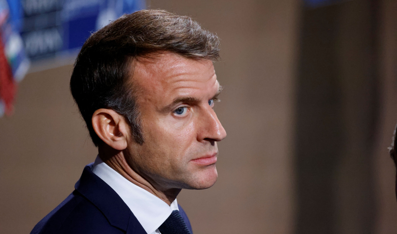 French President Emmanuel Macron attends a meeting of the NATO-Ukraine Council during the NATO 75th anniversary summit at the Walter E. Washington Convention Center in Washington, DC, on July 11, 2024. (AFP)