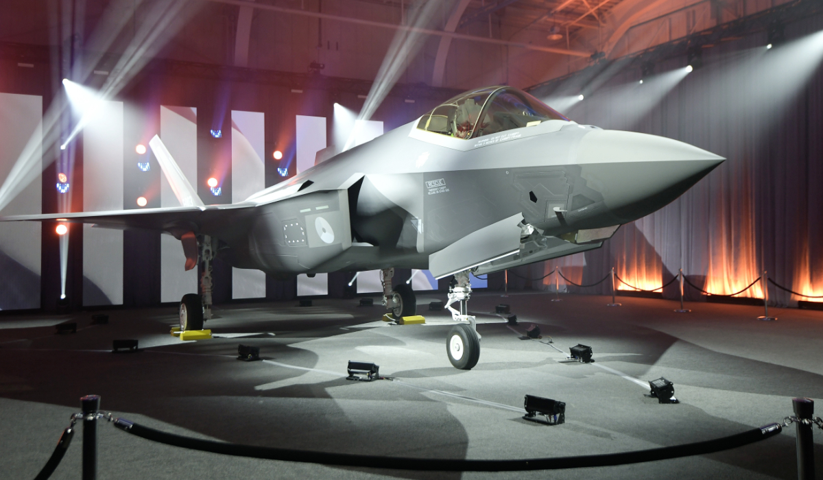 The unveiling of the first F-35 fighter plane to be delivered to the Netherlands, which is partnering with the United States in the fighter program, at Lockheed Martin Aeronautics in Fort Worth, Texas, Wednesday, Jan. 30, 2019. (AP)