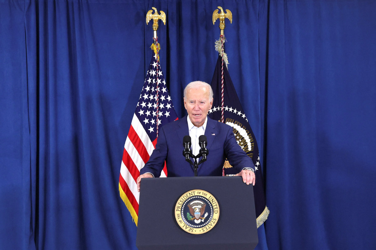 US President Joe Biden delivers remarks in Rehoboth Beach, Delaware, following the incident that occurred at a campaign rally for former President Donald Trump on July 13, 2024. (REUTERS)
