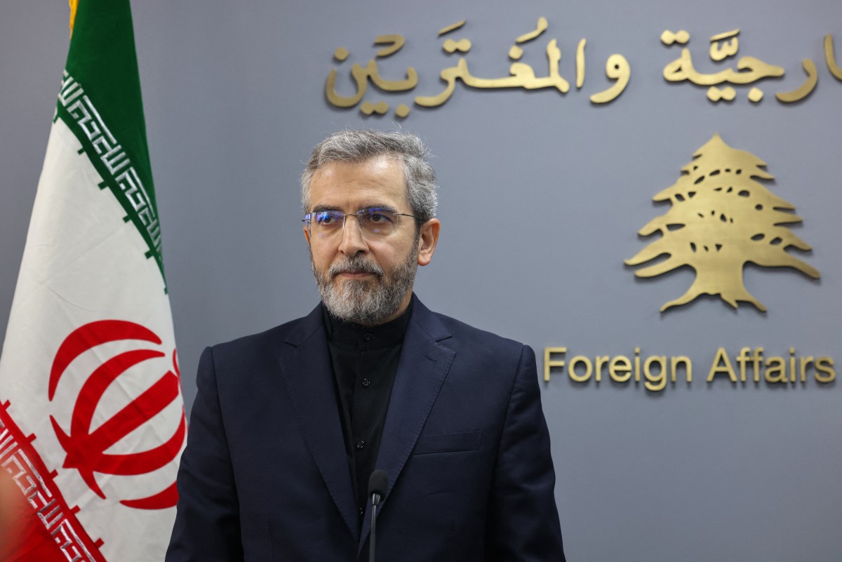 Iran's acting Foreign Minister Ali Bagheri holds a press conference. (File/AFP)