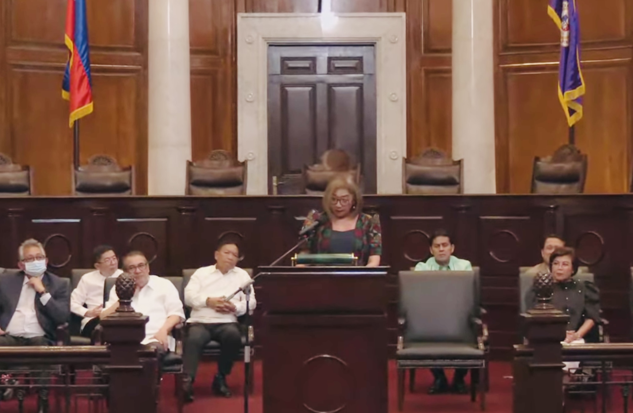 Justice Maria Filomena Singh reads the results of the 2024 Philippine Shariah Bar examinations at the Supreme Court, Manila, on July 16, 2024. (Supreme Court/YouTube)