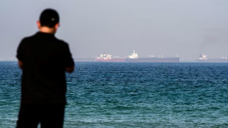 Oil tankers sail through the Gulf of Oman. (AFP)