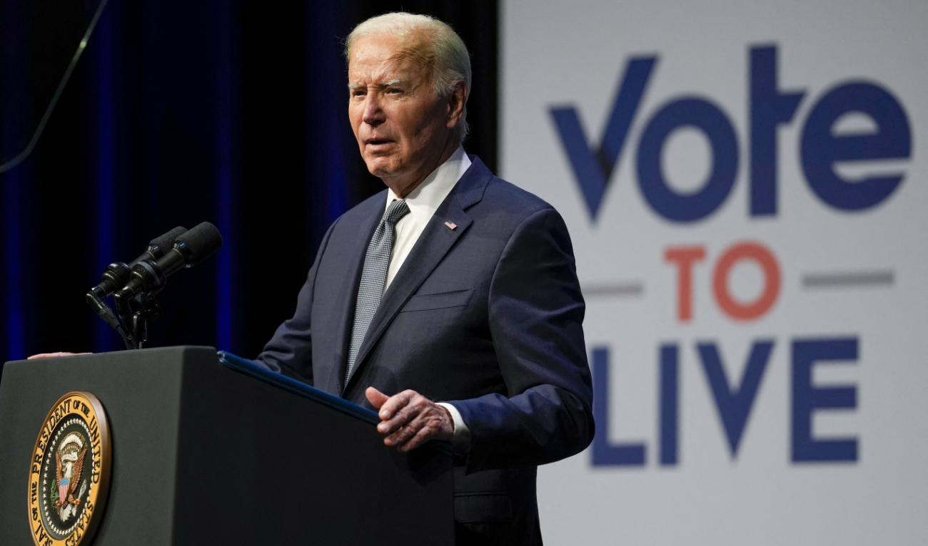US President Joe Biden speaks during an economic summit at the College of Southern Nevada in Las Vegas, Nevada, on July 16, 2024. (AFP)