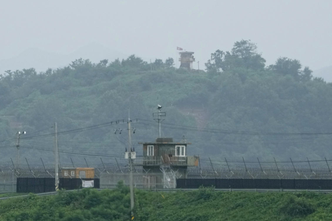 The South Korean military turned on loudspeakers again later Friday as it found out the North was preparing to fly more balloons. (AP)