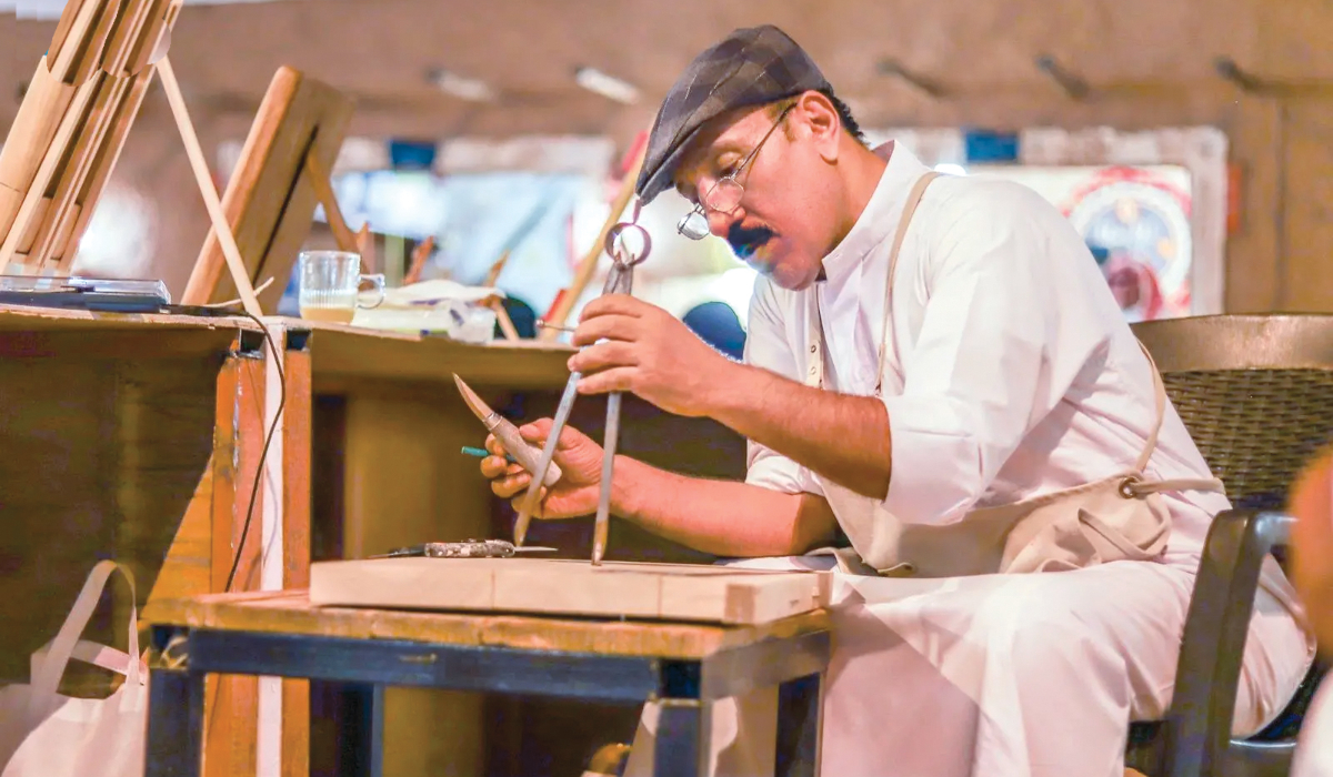 Abdullah Al-Khazzam’s specialty lies in crafting the distinctive old Hail house door, traditionally made from tamarisk wood and other local timber varieties. (SPA)