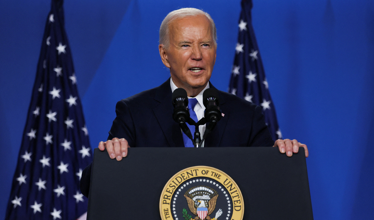 US President Joe Biden attends a press conference during NATO’s 75th anniversary summit, in Washington, US on July 11, 2024. (REUTERS)
