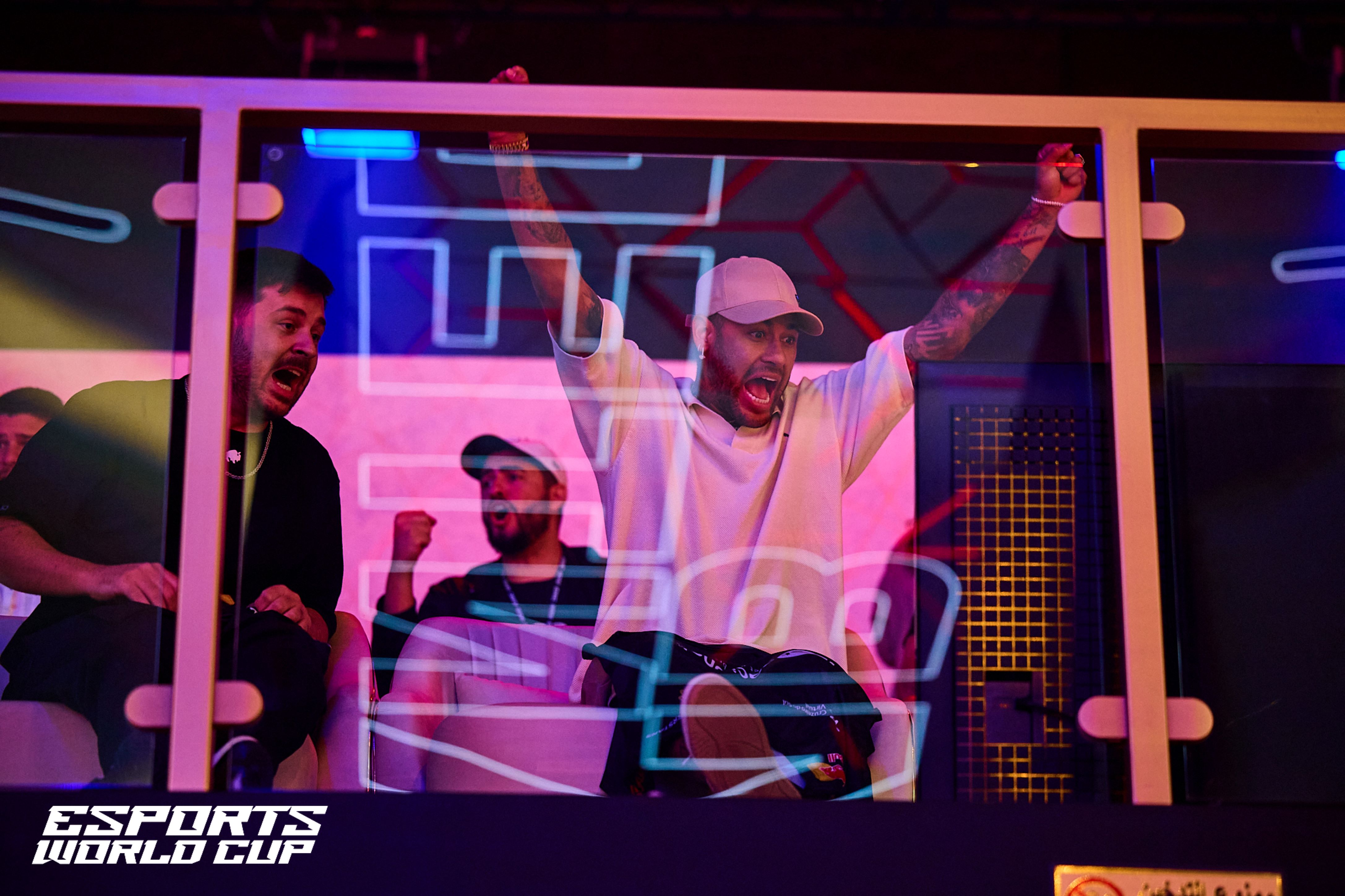 Neymar taking in the action at the Esports World Cup in Riyadh. (Supplied)
