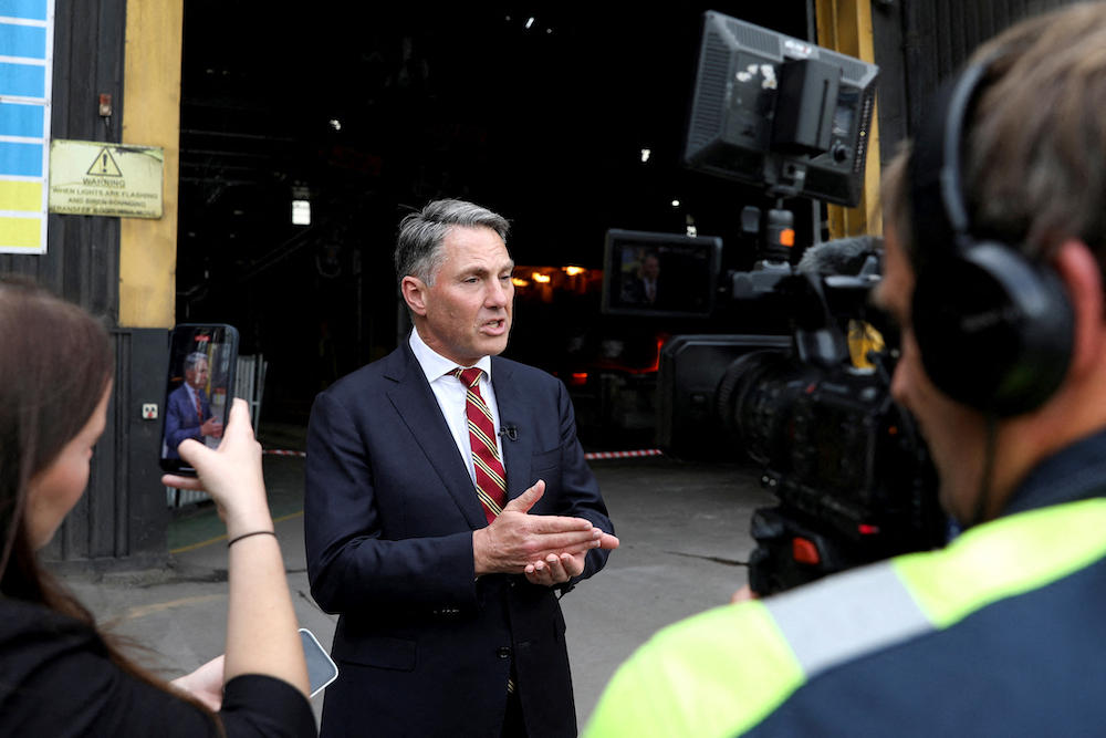 Australia Defense Minister Richard Marles said conversations with the Trump camp had given Australia confidence he would honor the deal should he win the presidency again. (AFP)