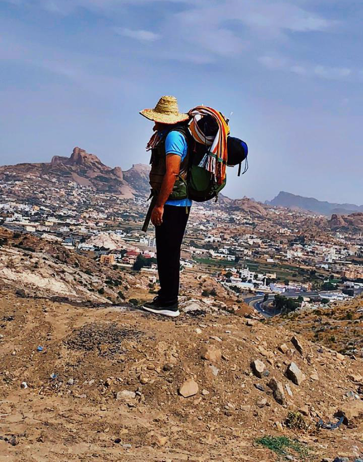 Accompanied by his father, who is also an adventure enthusiast, Sultan Al-Bariqi finished the five-day trek last Thursday. (Supplied)
