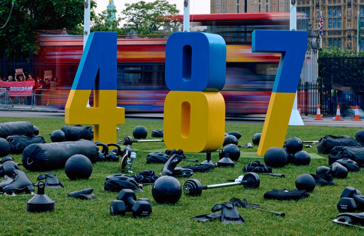 Ukraine is set to have only 140 athletes competing at this year’s Olympic Games in Paris, the smallest representation ever in Ukraine’s Olympic history. (AFP)