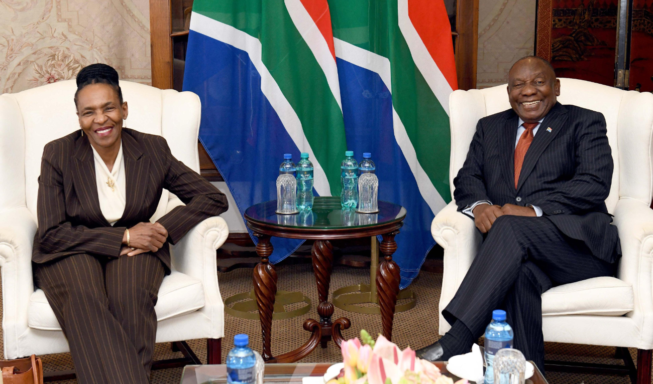 Mandisa Maya and South Africa President Cyril Ramaphosa. (X:@PresidencyZA)