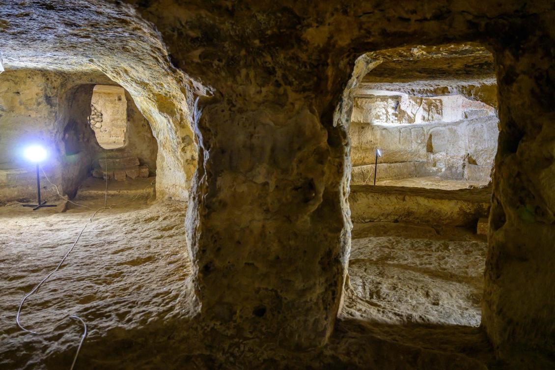 Archaeologists stumbled upon the city-under-a-city "almost by chance" after an excavation of house cellars in the city of Midyat led to the discovery of a vast cave system in 2020. (AFP)