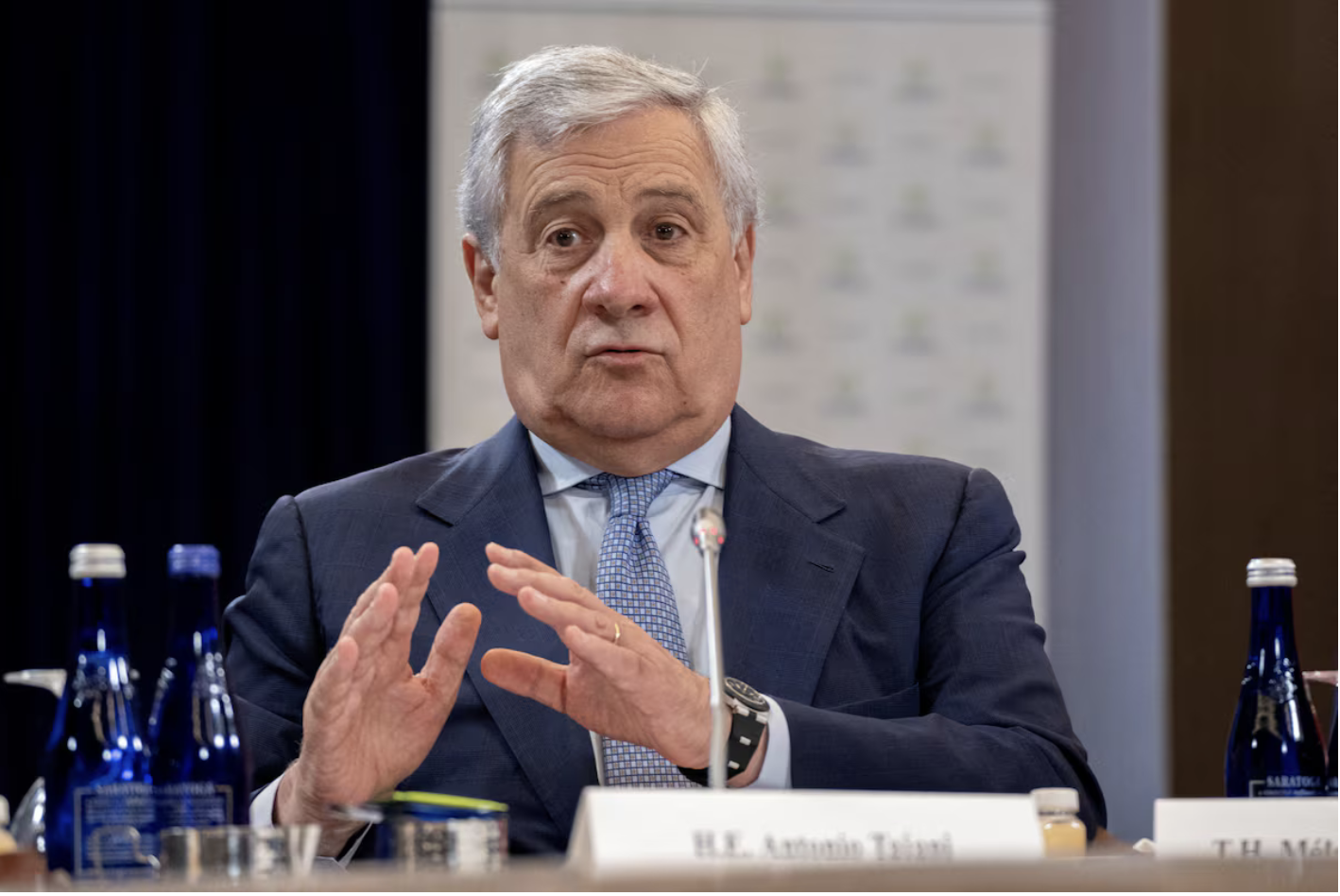 Italian Foreign Minister Antonio Tajani attends a meeting with G7 foreign ministers during NATO's 75th anniversary summit in Washington. (File/Reuters)