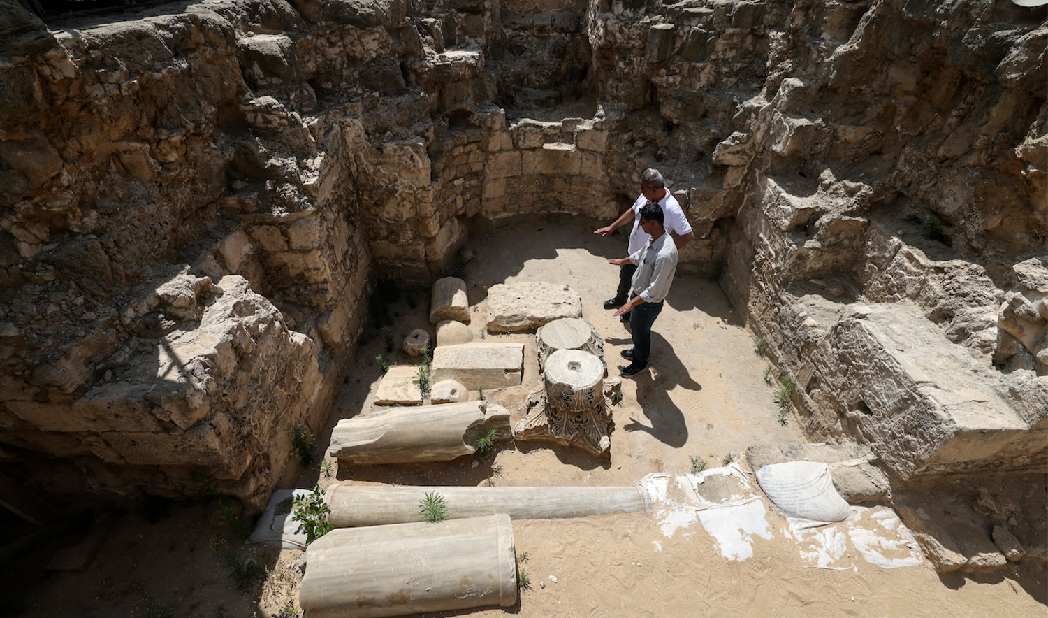 A picture shows a view of the archaeological site of Saint Hilarion in the center of the Gaza Strip, on June 8, 2022. (AFP)