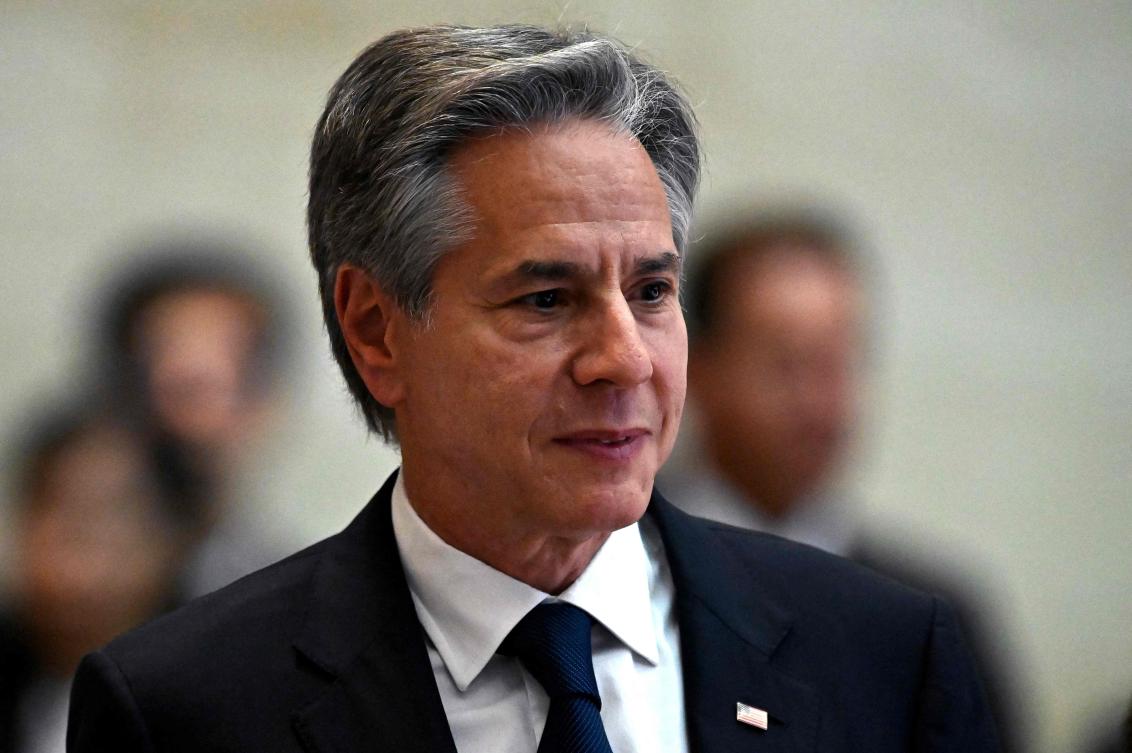 US Secretary of State Antony Blinken looks on during the ASEAN Post Ministerial Conference with the United States at the 57th Association of Southeast Asian Nations (ASEAN) Foreign Ministers' Meeting in Vientiane. (AFP)