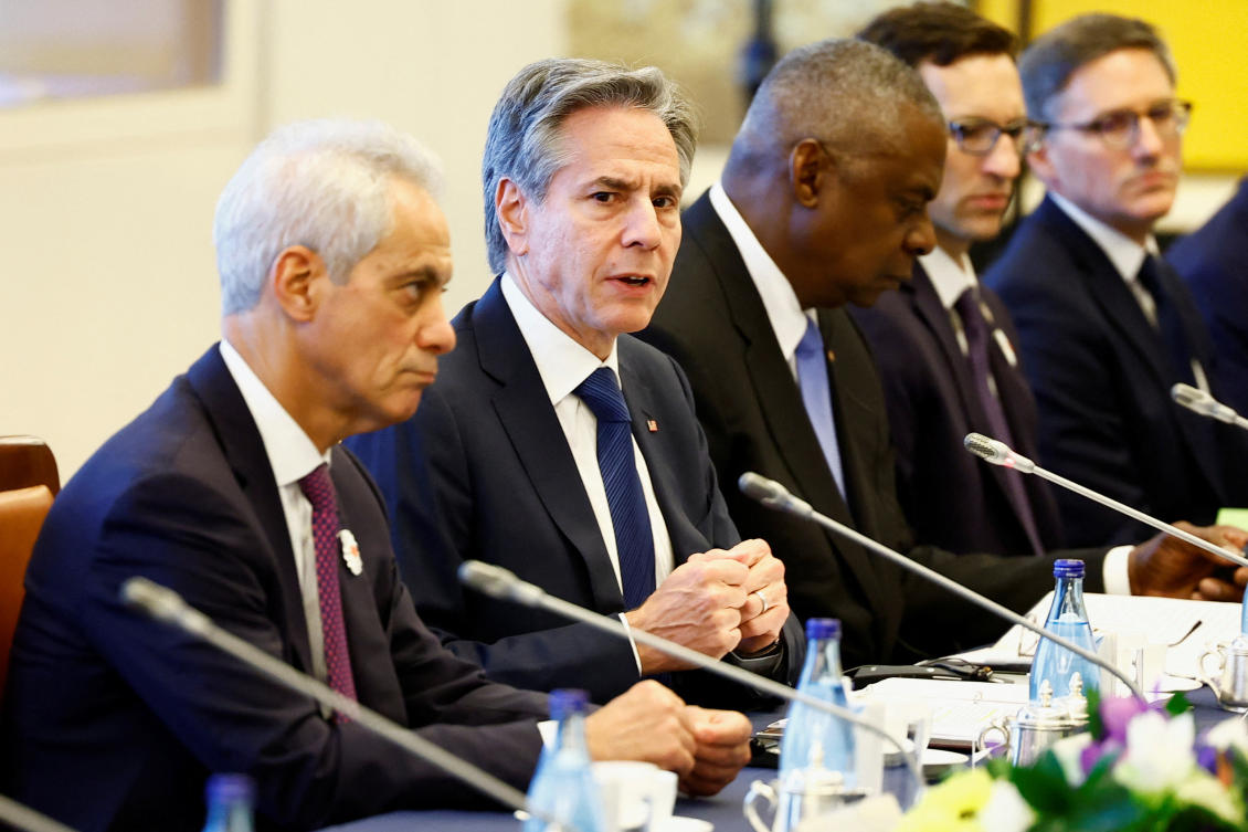 US Secretary of State Antony Blinken, Secretary of Defense Lloyd Austin and Japanese Foreign Minister Yoko Kamikawa, attend their Extended Deterrence Ministerial Meeting in Tokyo, Japan. (Reuters)