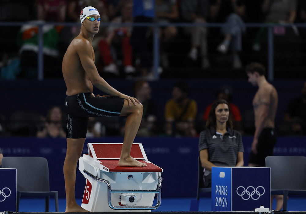 Ahmed Jaouadi of Tunisia preparing for action. (Reuters)