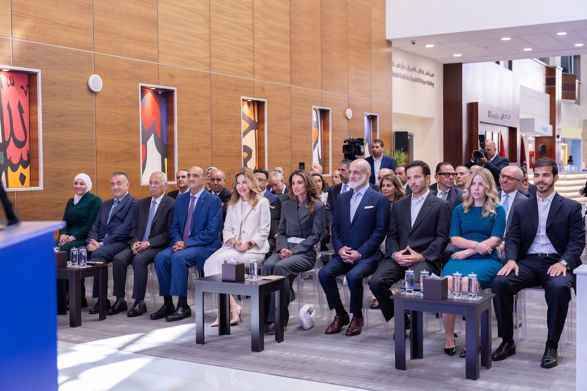 Queen Rania of Jordan and other dignitaries at the opening ceremony of a new radiation oncology building at the King Hussein Cancer Center in Amman. (Petra)