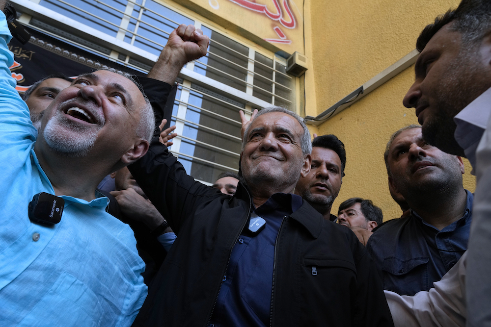 Reformist candidate Masoud Pezeshkian has emerged victorious in Iran’s presidential election. (AP)