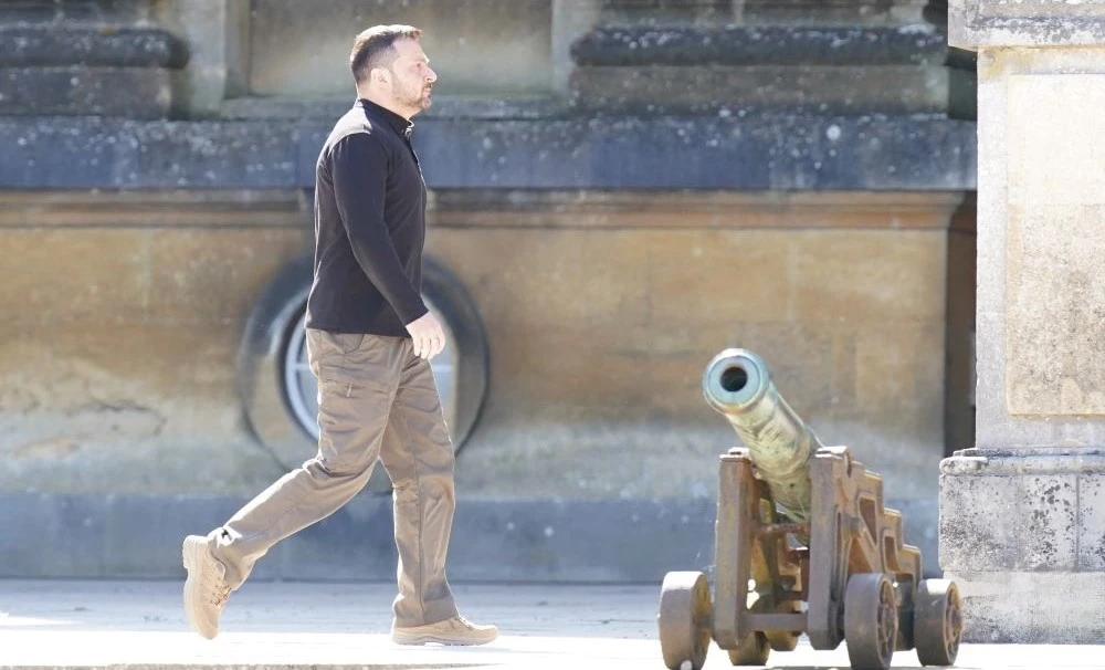 Volodymyr Zelensky arrives at the European Political Community summit at Blenheim Palace in England, July 18, 2024. (Reuters)
