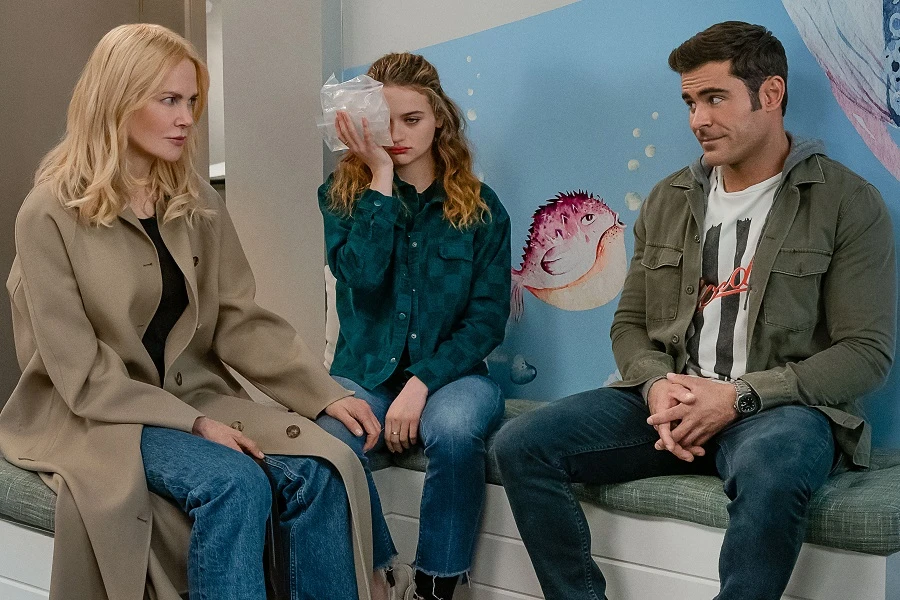 L-R: Nicole Kidman, Joey King and Zac Efron star in ‘A Family Affair’ on Netflix. (Supplied)