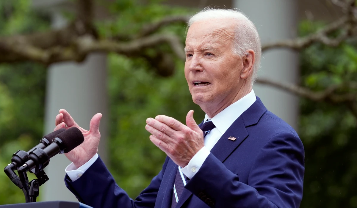 President Joe Biden speaks in the Rose Garden of the White House in Washington, Tuesday, May 14, 2024. (AP)
