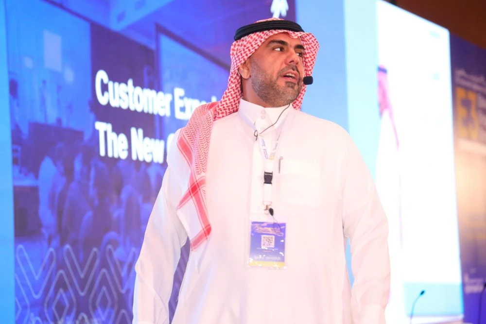 Abdulaziz Alosime, a member of the board of directors of NCXA, delivers a lecture at an E3 Customer Experience Conference. (Supplied)