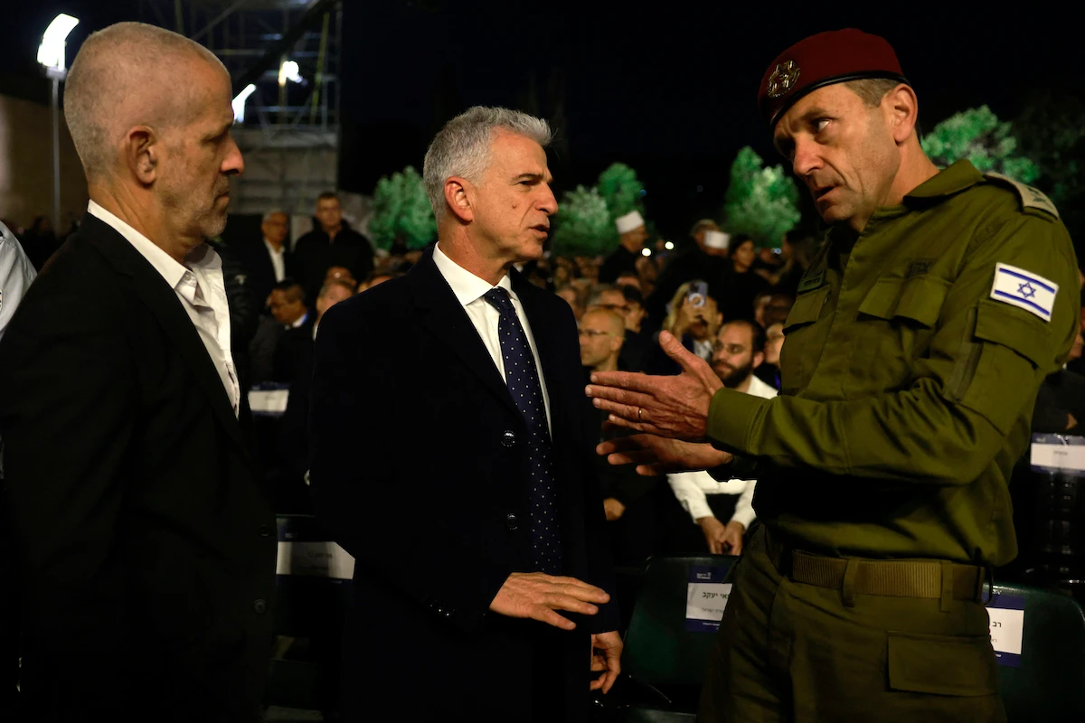 Israel's domestic security agency 'Shin Bet' chief Ronen Bar, Mossad Director David Barnea, and army Chief of Staff Herzi Halevi. (File/AFP)