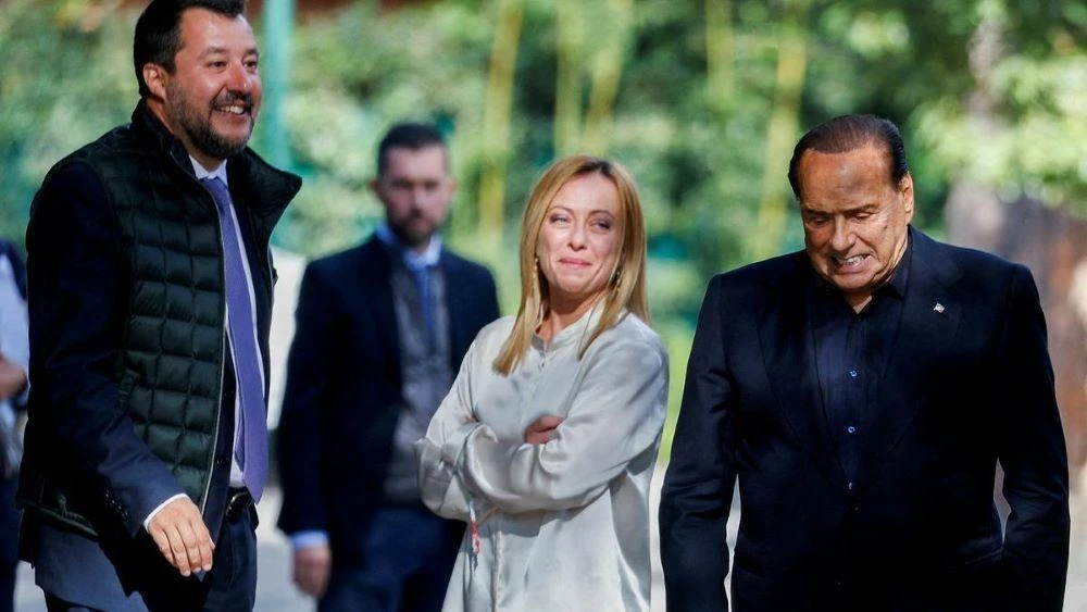 Matteo Salvini, Giorgia Meloni and Silvio Berlusconi. (Reuters)