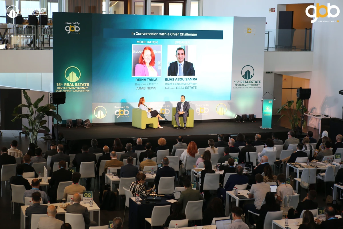Elias Abou Samra, CEO of Rafal Real Estate in discussion with Arab News’s Reina Takla. Supplied