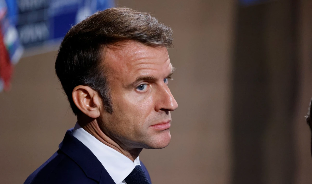 French President Emmanuel Macron attends a meeting of the NATO-Ukraine Council during the NATO 75th anniversary summit at the Walter E. Washington Convention Center in Washington, DC, on July 11, 2024. (AFP)