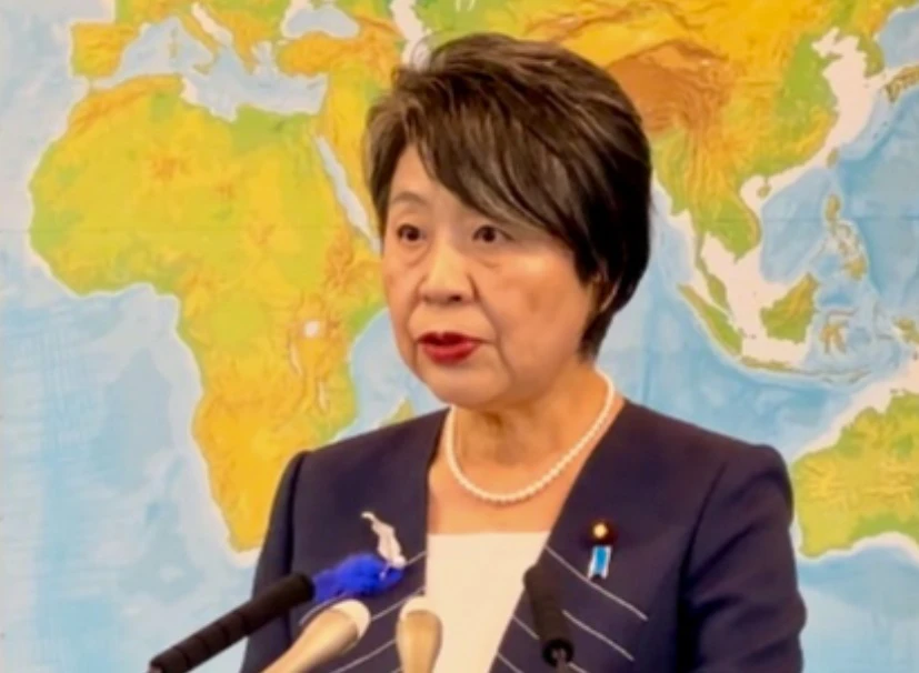Japanese Foreign Minister Kamikawa Yoko speaks at a press conference on Jul. 12, 2024. (ANJ)